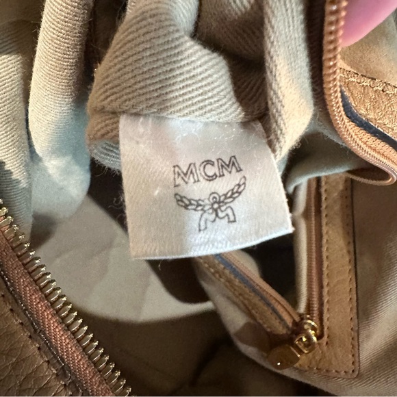 MCM Cognac Logo Visetos Shoulder Hobo Bag - Picture 13 of 16